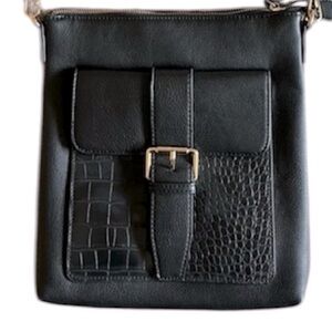“Espe” crossbody bag.  Black. Vegan.